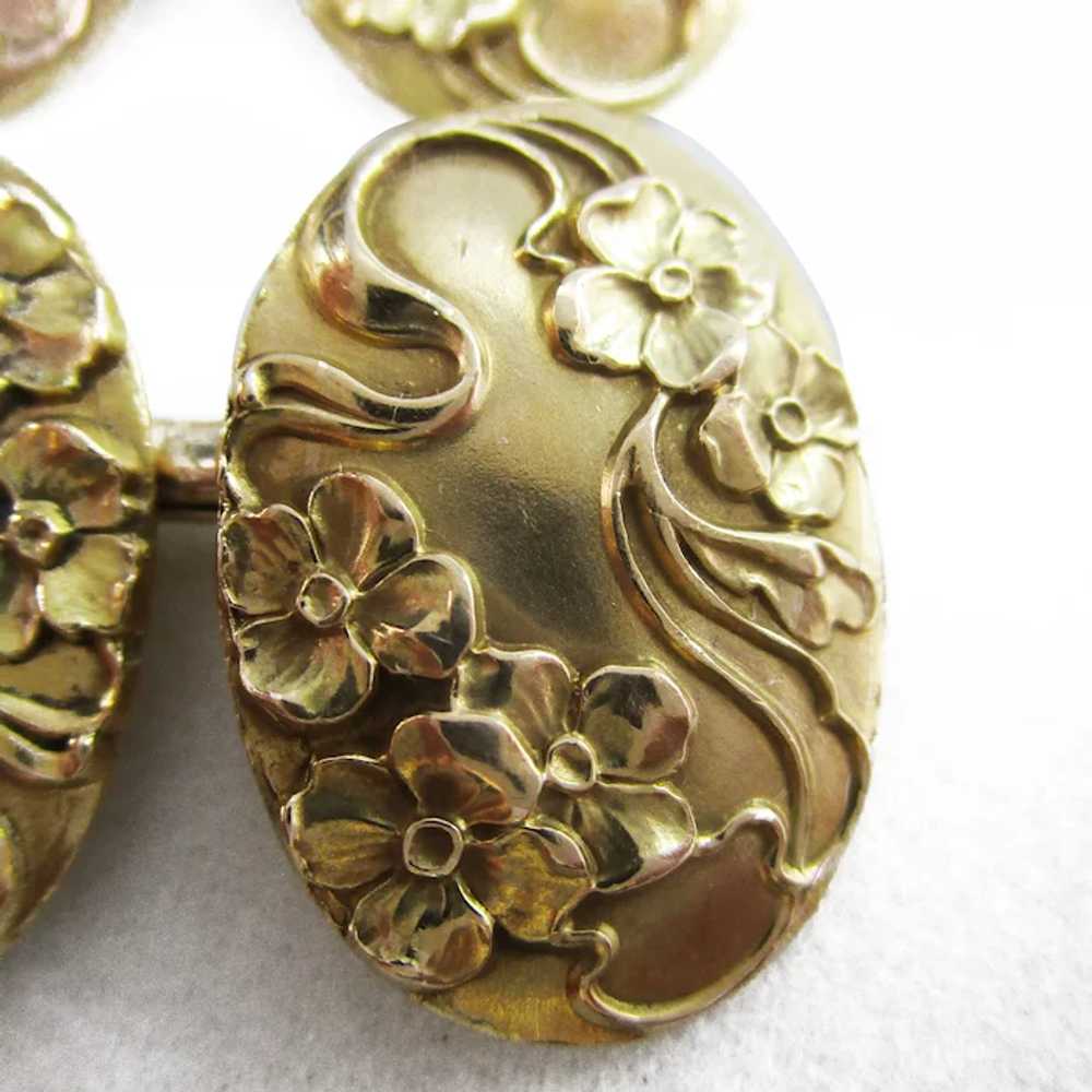 14K Yellow Gold Art Nouveau Larter & Sons Dogwood… - image 5