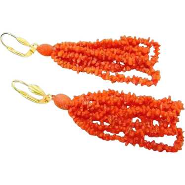 Antique Georgian Carved Coral Earrings