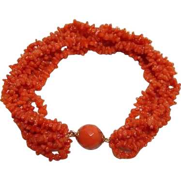 Antique Carved Georgian Coral Bracelet