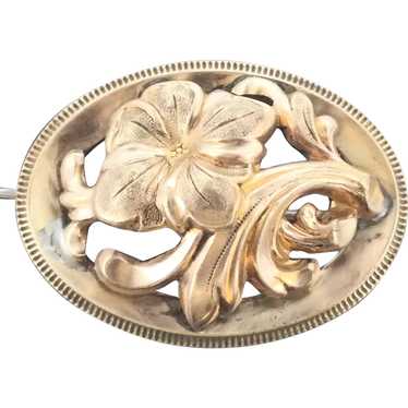 Art Nouveau French Brooch Gold Filled Iconic Piec… - image 1