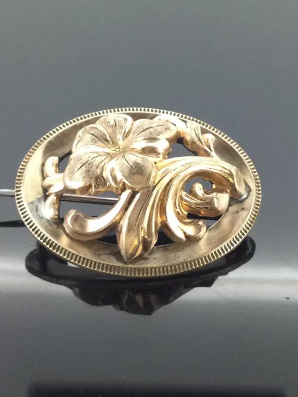Art Nouveau French Brooch Gold Filled Iconic Piec… - image 2