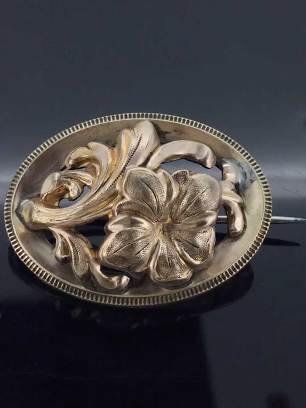 Art Nouveau French Brooch Gold Filled Iconic Piec… - image 5