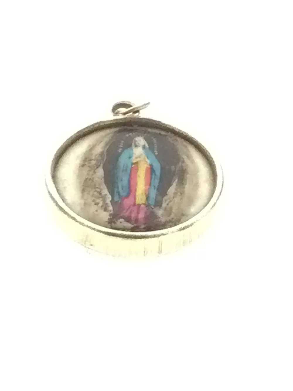 Old Religious Gilt Pendant Locket Costume c.1915 - image 2