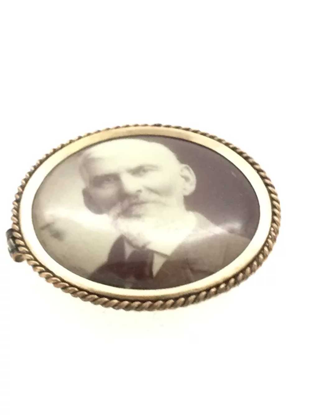 Edwardian Miniature Photograph Brooch Pin - image 4