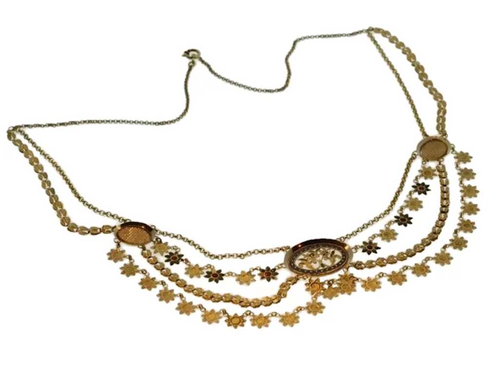 French antique gold necklace with enamel so-calle… - image 10