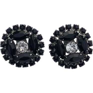 Vintage Quality Weiss Black and Clear Rhinestones… - image 1