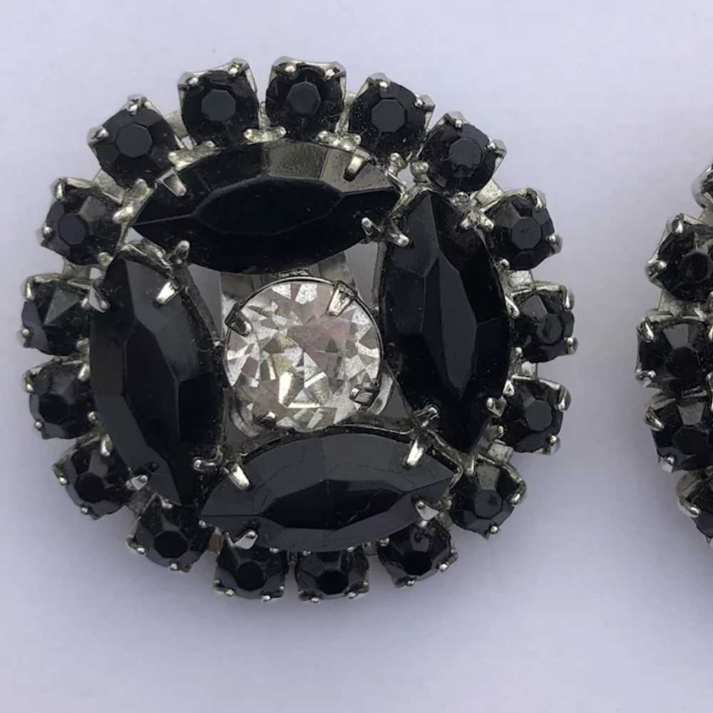 Vintage Quality Weiss Black and Clear Rhinestones… - image 3