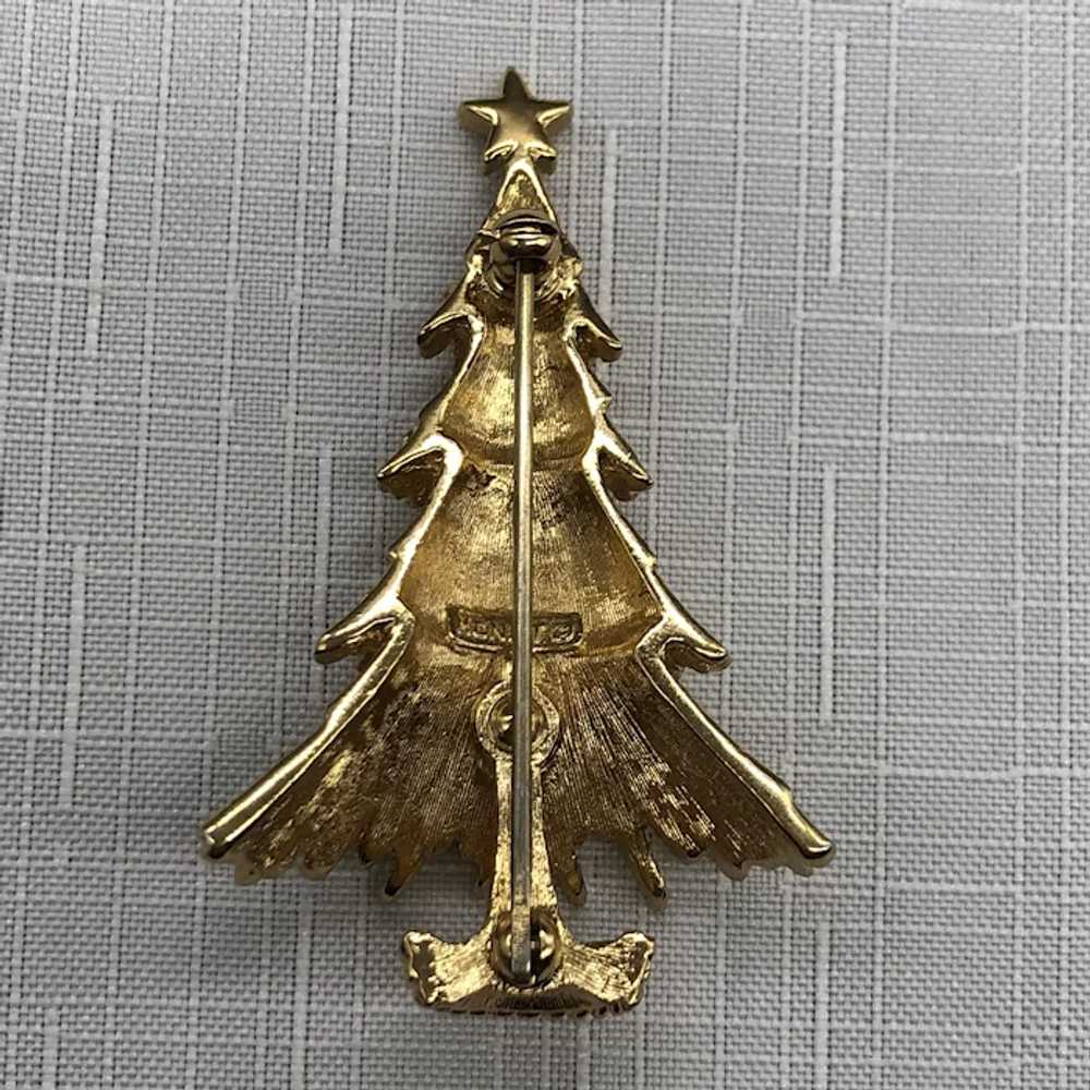 Vintage Monet Rhinestone Christmas Tree Pin - image 2