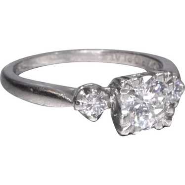 Retro Diamond Engagement Ring