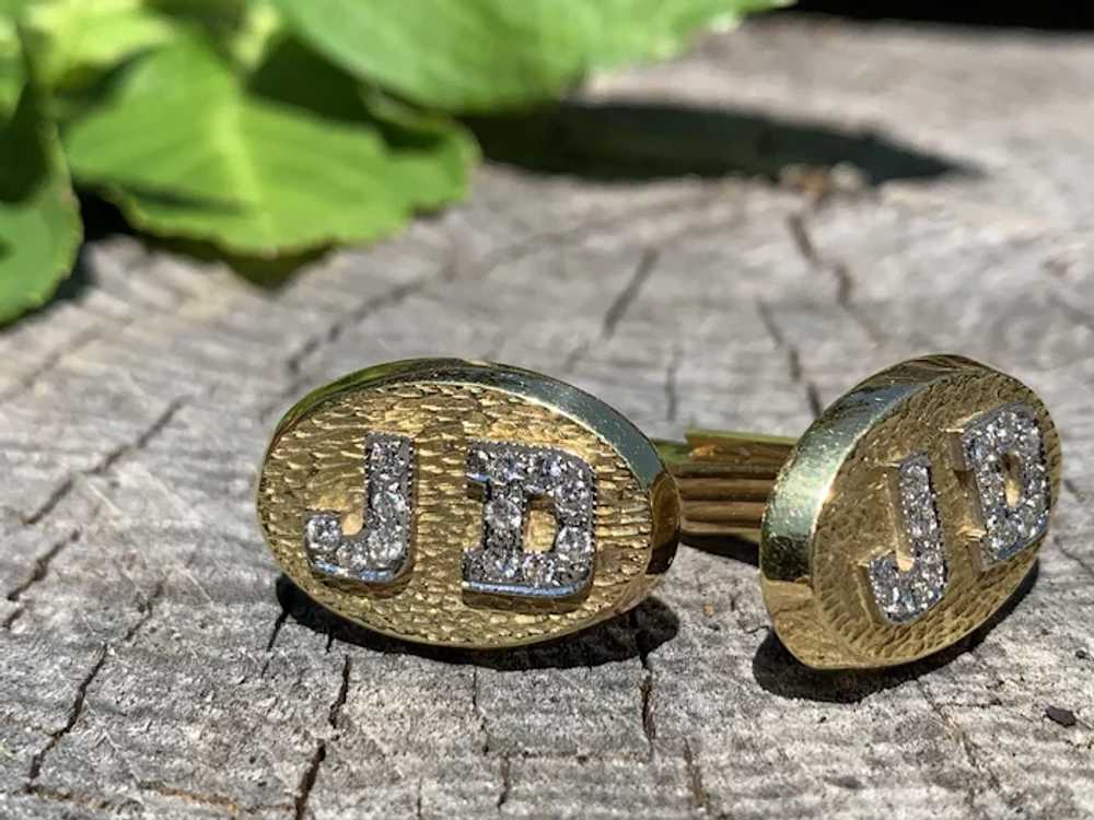18K Yellow Gold and Diamond Initial "J.D." Men's … - image 8