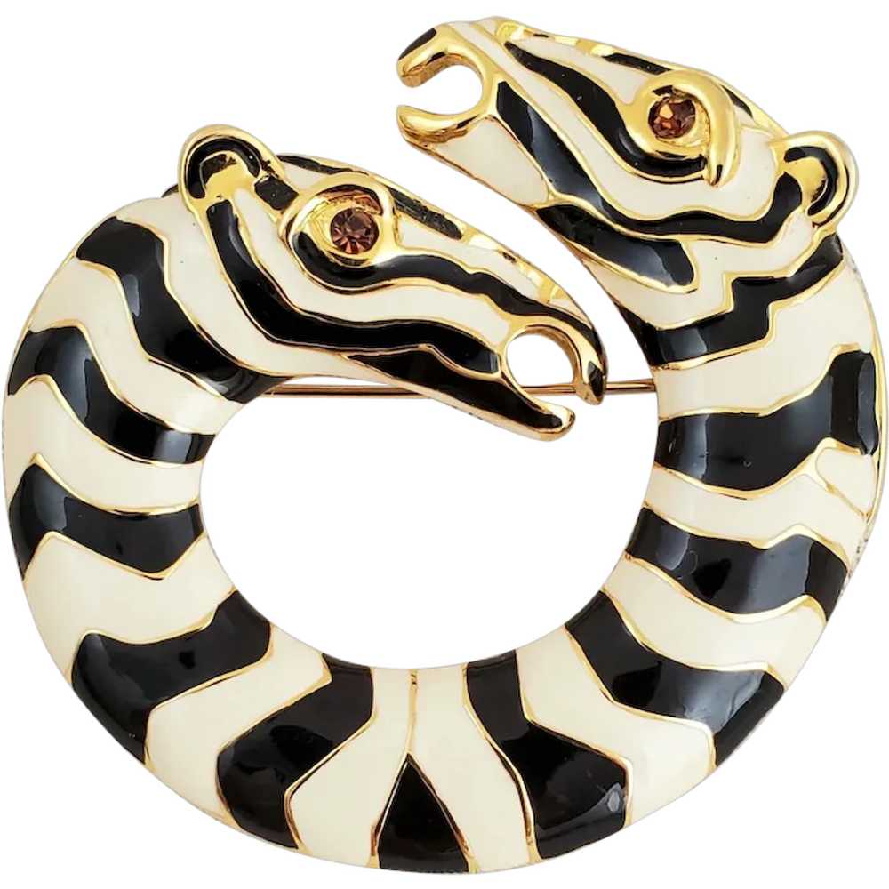 Spectacular KJL Kenneth Jay Lane Double Headed Ze… - image 1