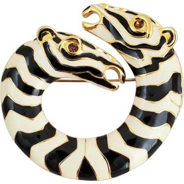 Spectacular KJL Kenneth Jay Lane Double Headed Ze… - image 1