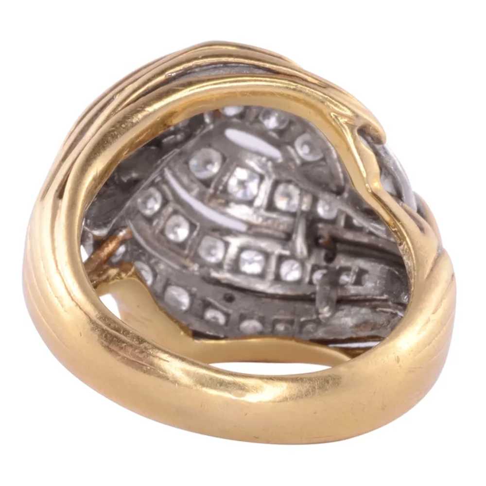 Swirl Diamond 18K Gold Ring - image 3