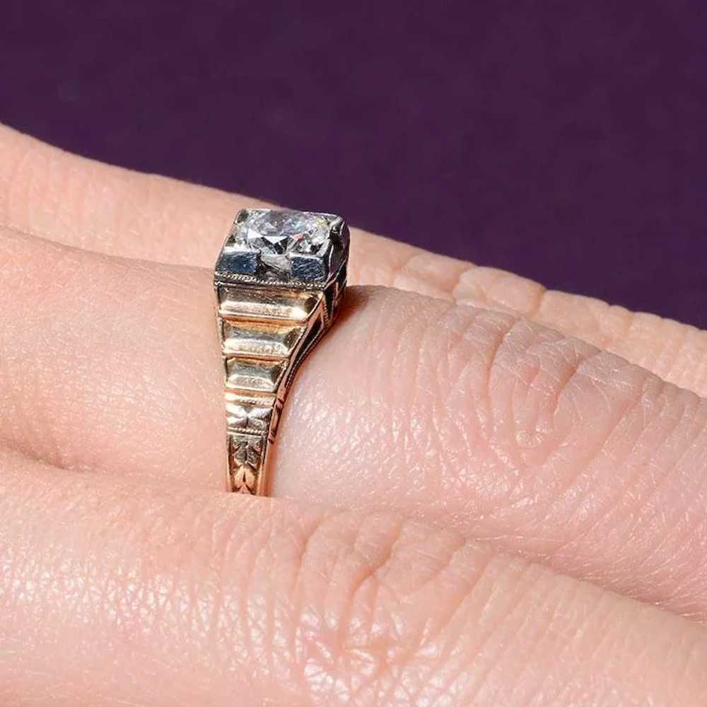 0.55 Carat Transitional Cut Diamond Ring - image 6