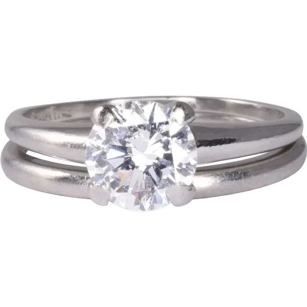 VS Diamond Solitaire Platinum Wedding Set - image 1