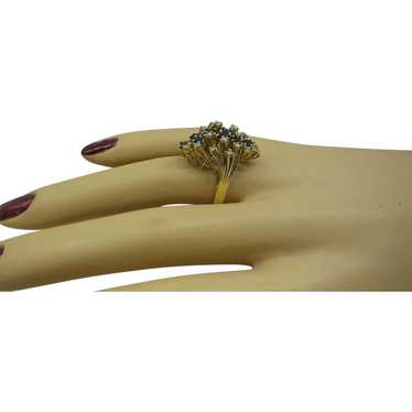 1950's Estate Solid 14kt Natural Diamond and Sapph