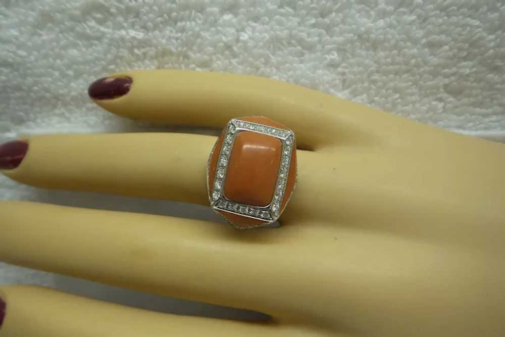 Lovely Solid 18kt Fine Salmon Coral and Fine Natu… - image 8