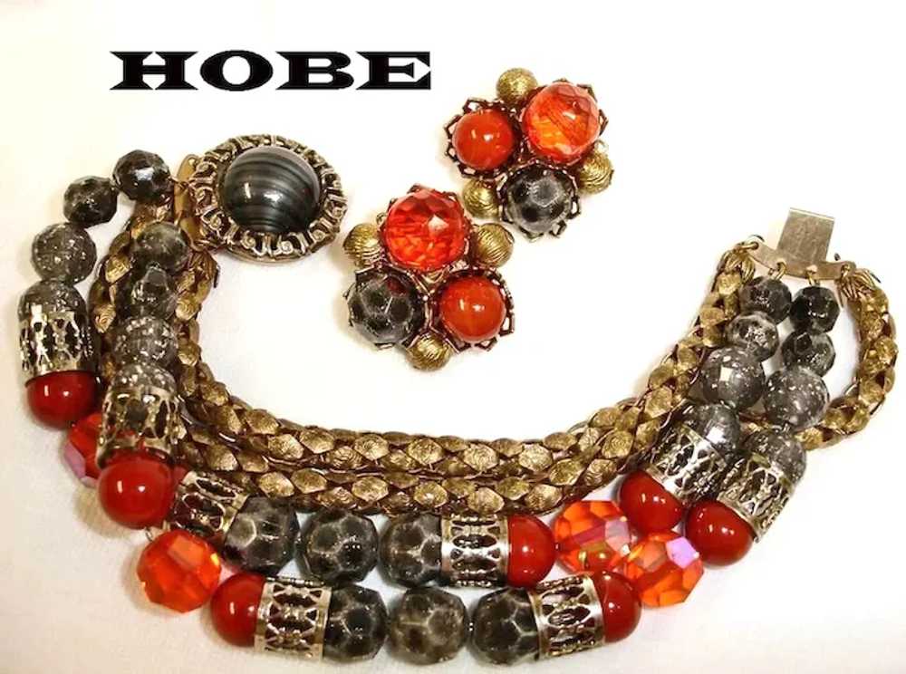 Vintage HOBE Bracelet and Earring Set -  Hobe Dem… - image 3