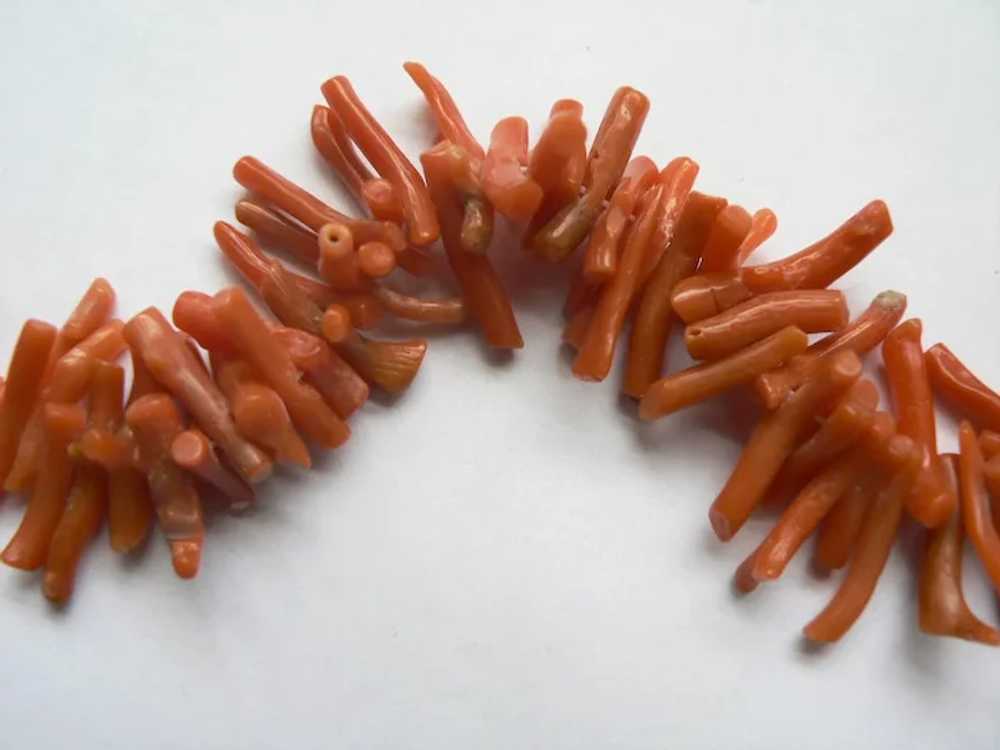 Vintage Deep Salmon Coral Branch Necklace - image 4