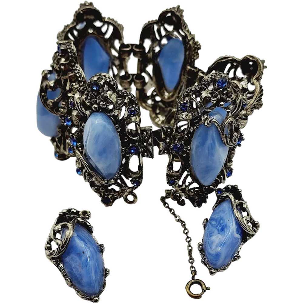 Vintage Unsigned Elaborate Jewel Craft Selro Styl… - image 1