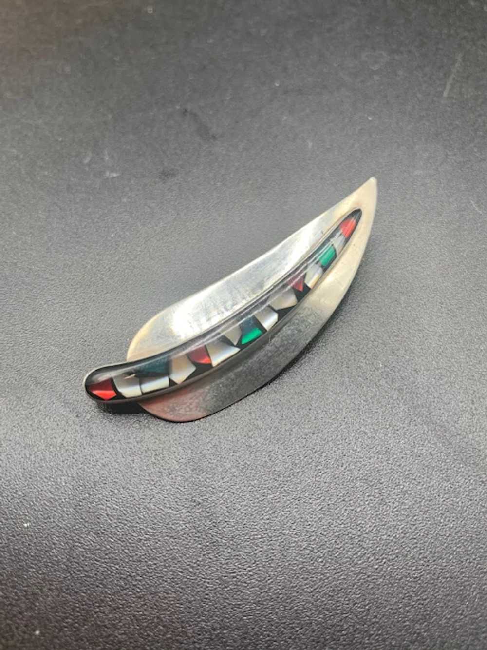 Israel Leaf Brooch Sterling Silver 925 Abstract S… - image 3