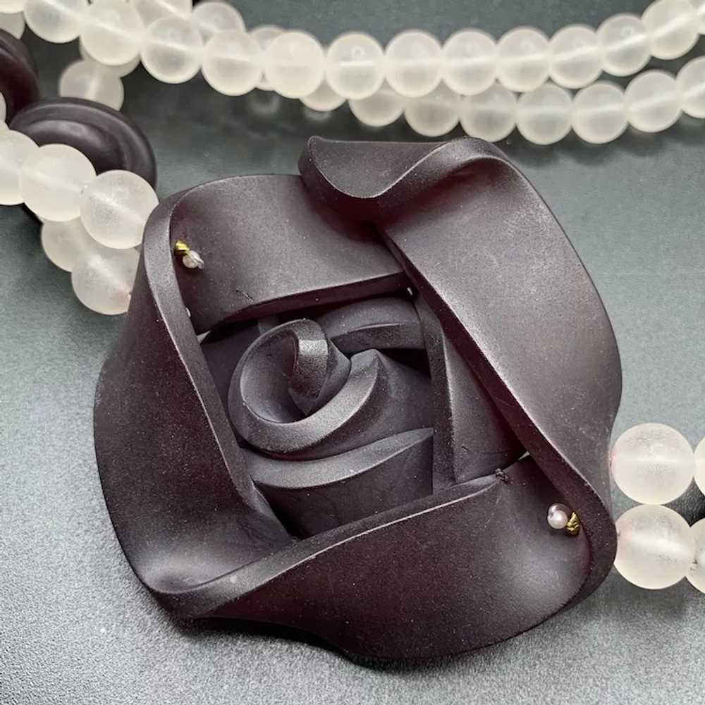 Very big and unusual Lucite necklace frosted bead… - image 6