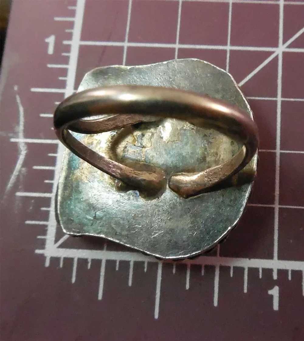 Vintage Split Shank Native American Ring With Iri… - image 3