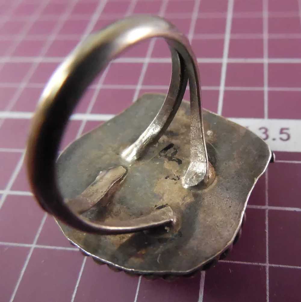 Vintage Split Shank Native American Ring With Iri… - image 4