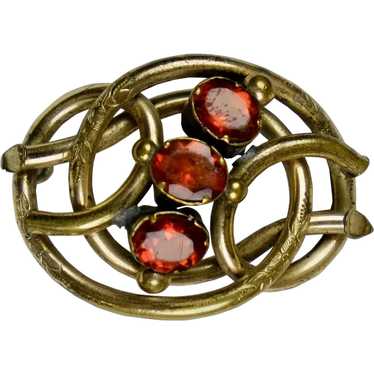 English Victorian Crystals Love Knot Brooch - image 1