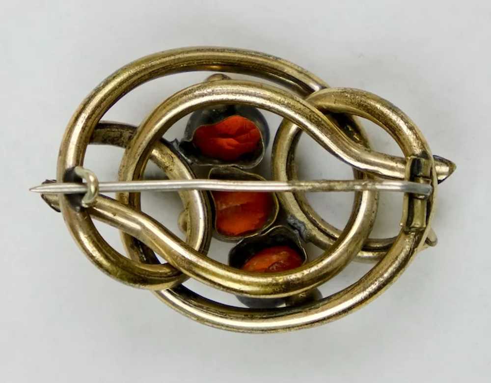 English Victorian Crystals Love Knot Brooch - image 3