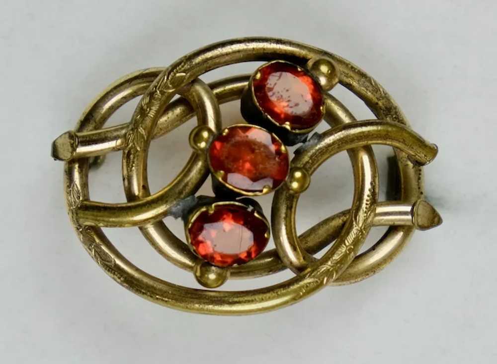 English Victorian Crystals Love Knot Brooch - image 4