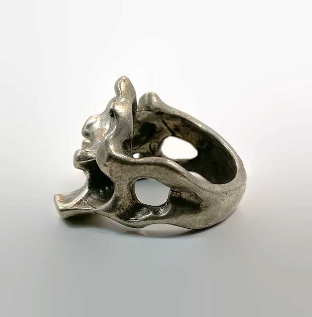 Modern Ring, Brutalist Ring, Sterling Silver, Vin… - image 4