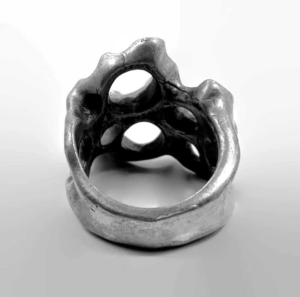 Modern Ring, Brutalist Ring, Sterling Silver, Vin… - image 5