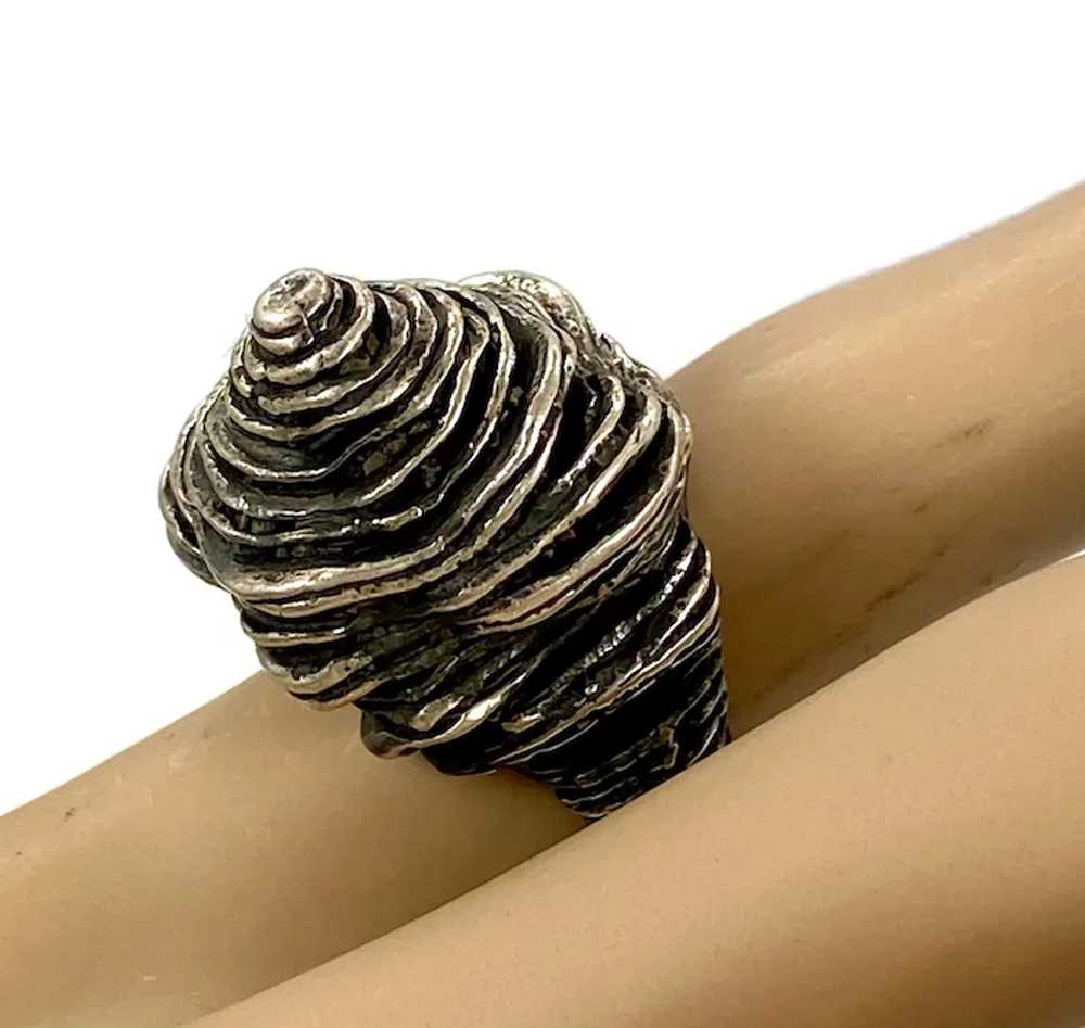 Brutalist Ring, Abstract, Unique, Sterling Silver… - image 2