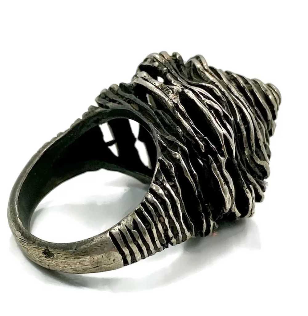 Brutalist Ring, Abstract, Unique, Sterling Silver… - image 3