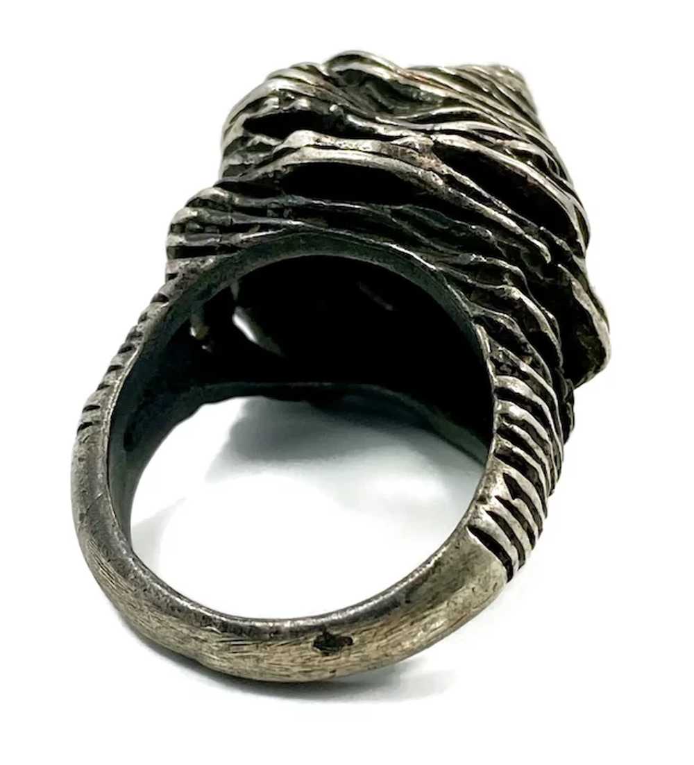 Brutalist Ring, Abstract, Unique, Sterling Silver… - image 5