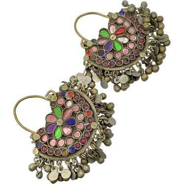 Kuchi Earrings, Vintage Hoops, Afghan, Middle East