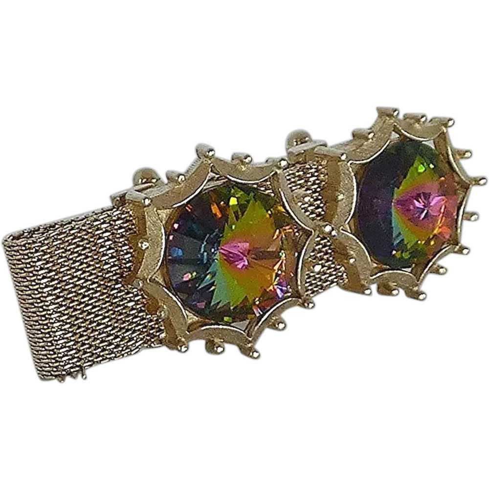 Dante Multi Colored Rhinestone 1960s Cuff Links W… - image 1