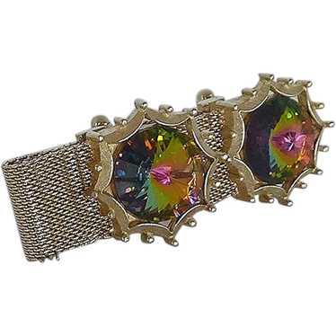 Dante Multi Colored Rhinestone 1960s Cuff Links W… - image 1