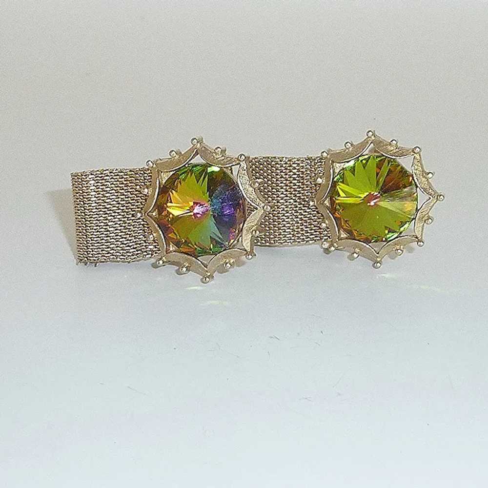 Dante Multi Colored Rhinestone 1960s Cuff Links W… - image 2