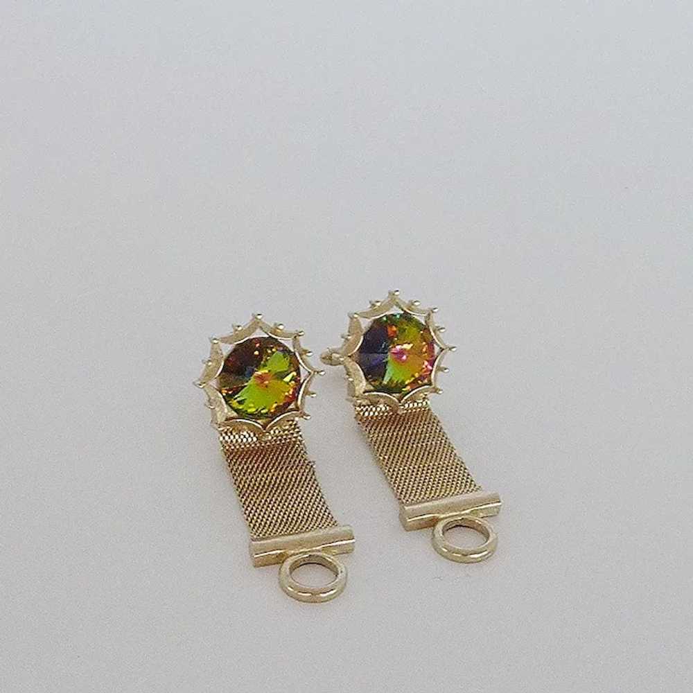 Dante Multi Colored Rhinestone 1960s Cuff Links W… - image 3