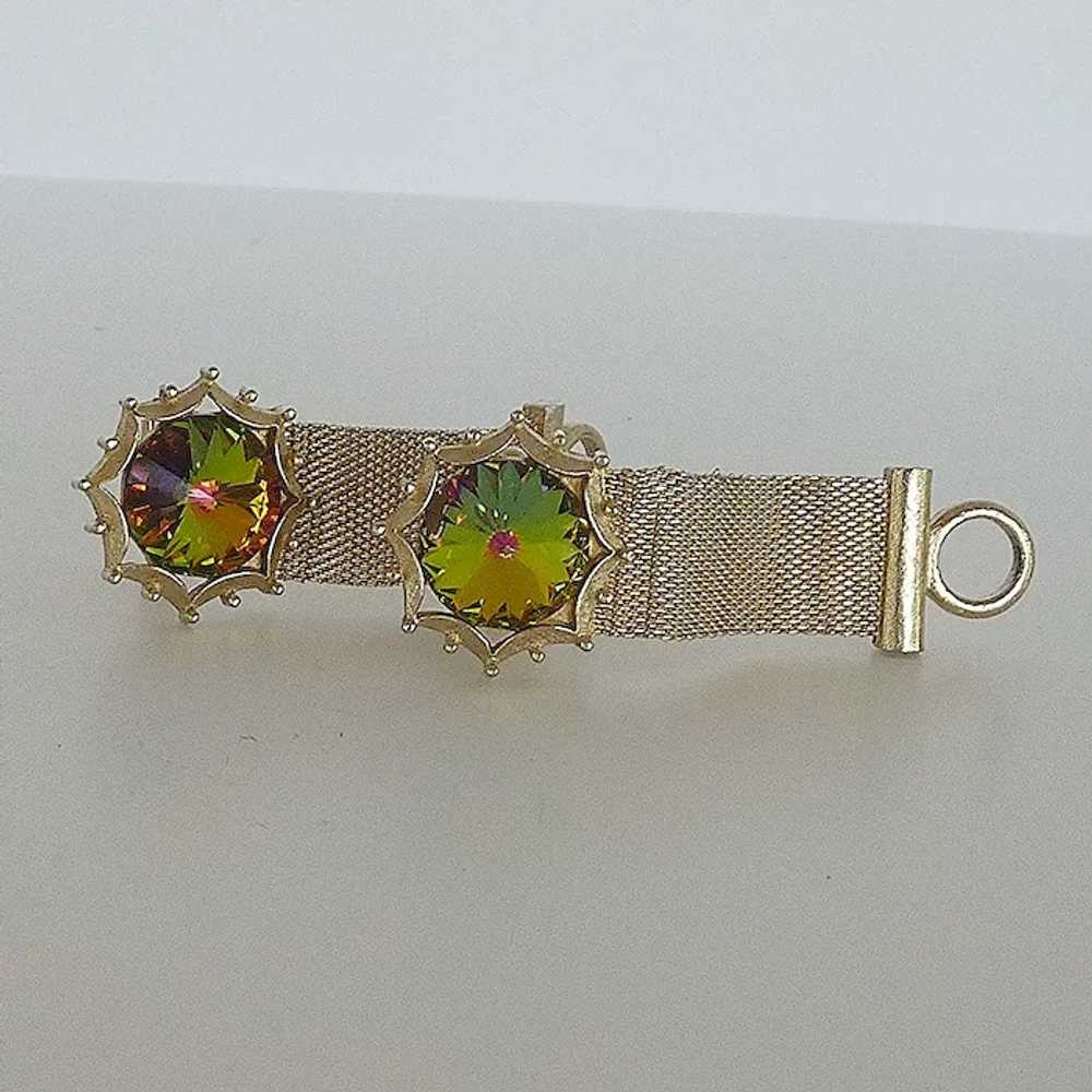 Dante Multi Colored Rhinestone 1960s Cuff Links W… - image 4