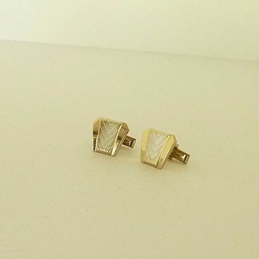 Silver Tone Gold Tone Cuff Links Cufflinks - image 2