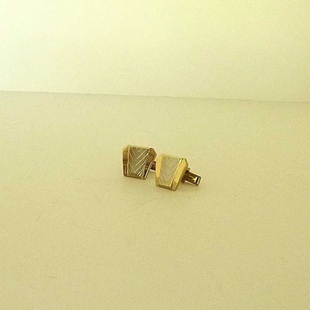 Silver Tone Gold Tone Cuff Links Cufflinks - image 5