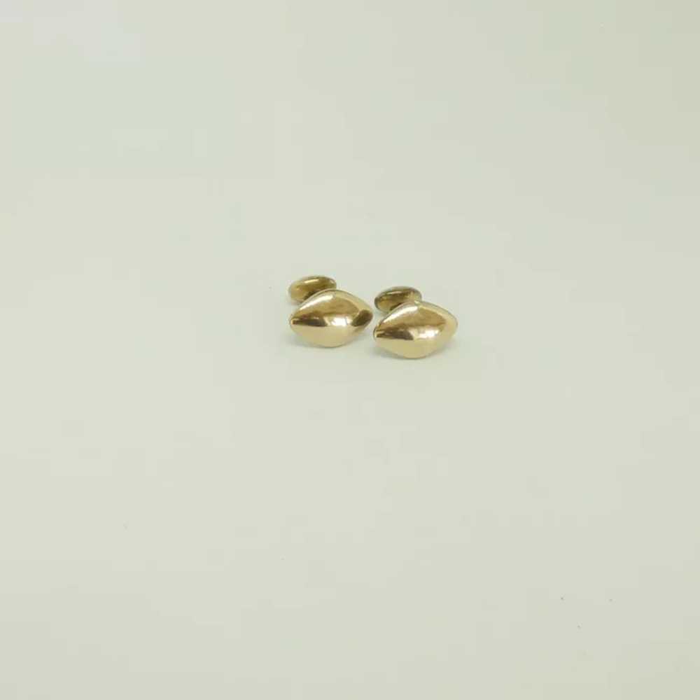 Solid Oval Gold Tone Early 1900’s Cuff Links Cuff… - image 2
