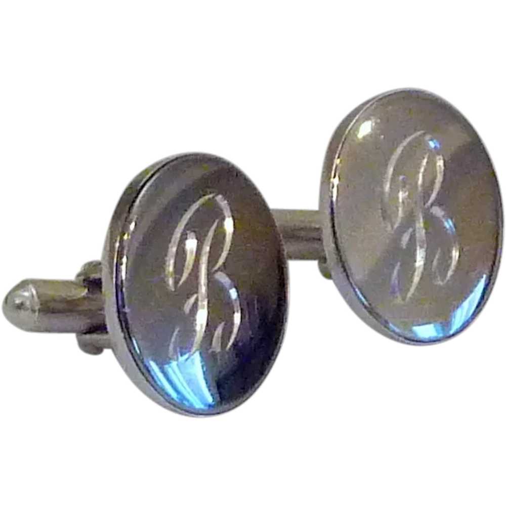 B Personalized Initial Monogram Cufflinks Cuff Li… - image 1