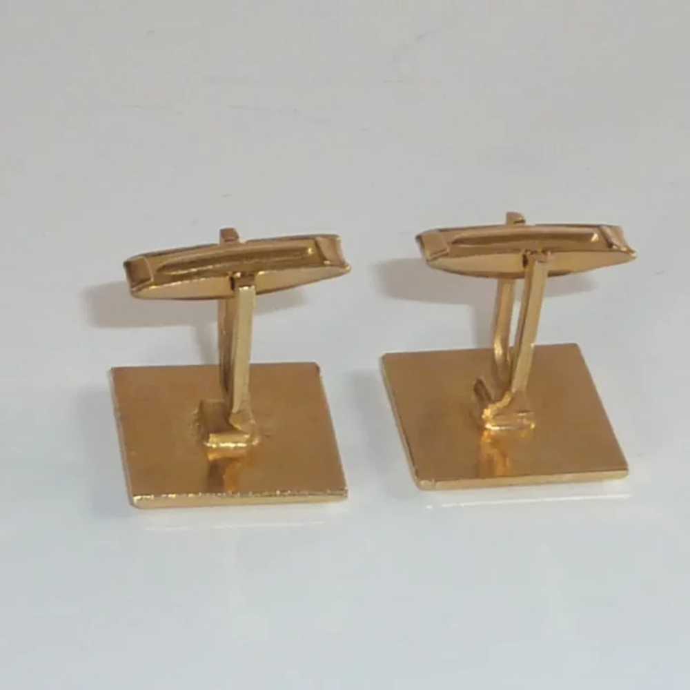 Gold Tone Star Square Cufflinks Cuff Links - image 3