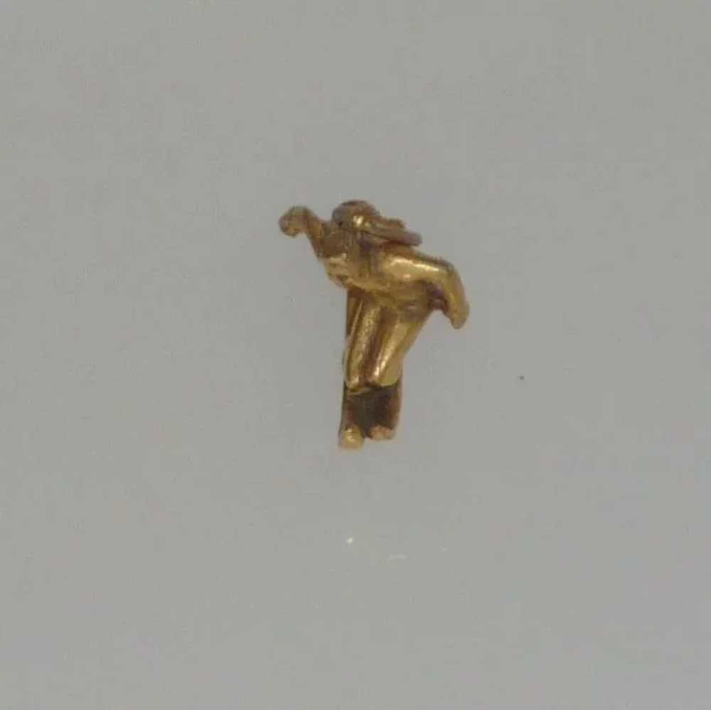 Gold Tone Snow Skier Bracelet Charm - image 3