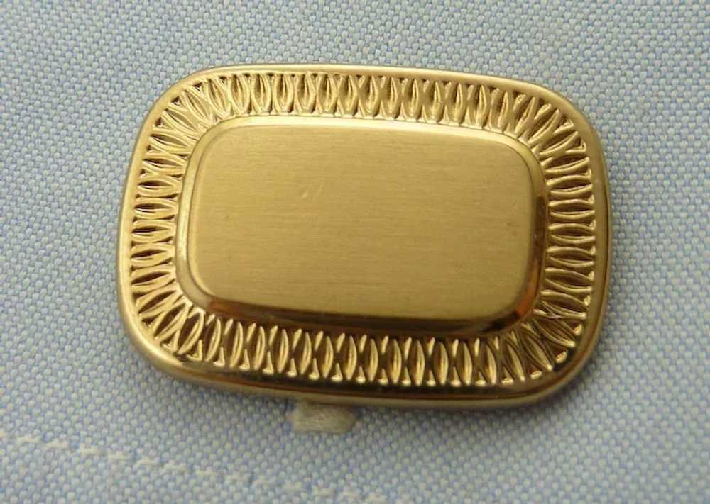 Hickok Gold Tone Rectangle for Initials Cufflink … - image 3