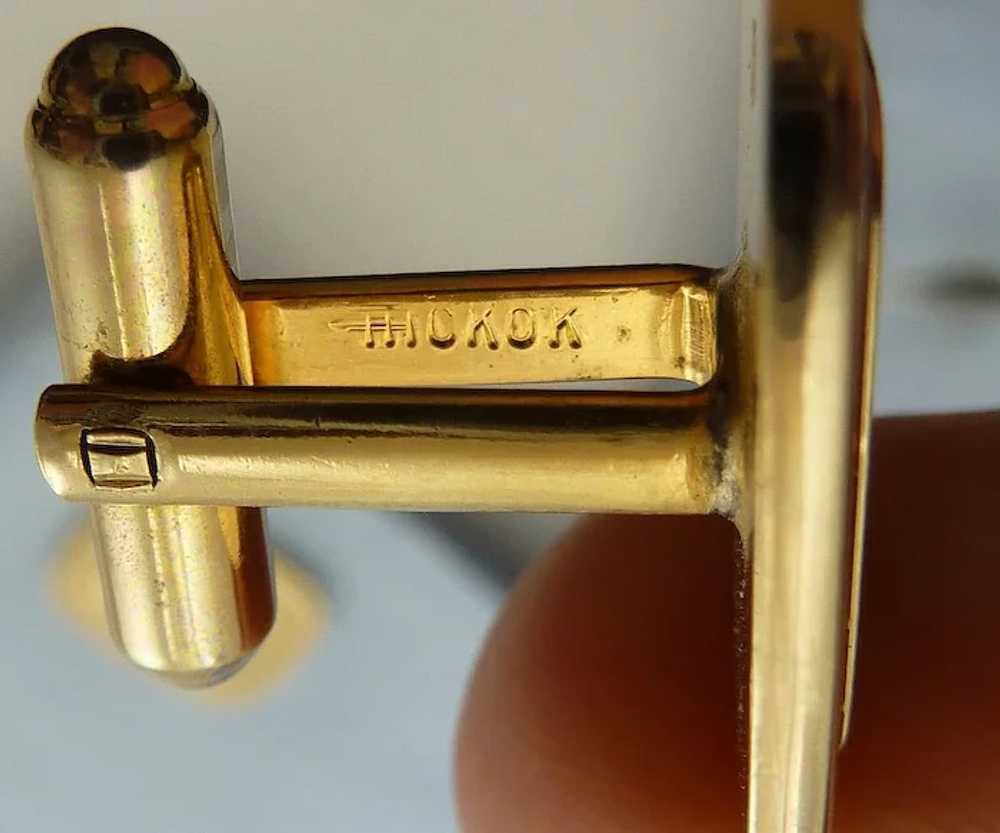 Hickok Gold Tone Rectangle for Initials Cufflink … - image 6